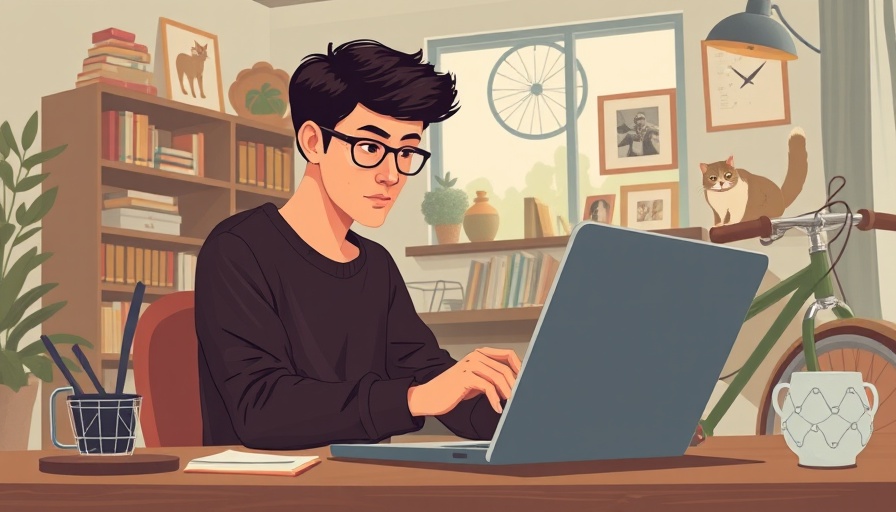 Illustration of remote work setup depicting remote job market challenges 2025.