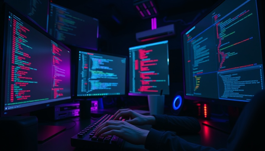 Microsoft Visual Studio savings through a visually striking coding workspace with colorful lighting.