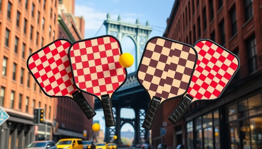 Colorful pickleball paddles highlight New York City pickleball opportunities.