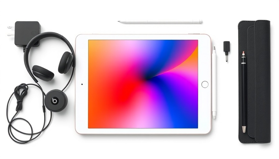 Sleek refurbished iPad and Beats headphones bundle with accessories.