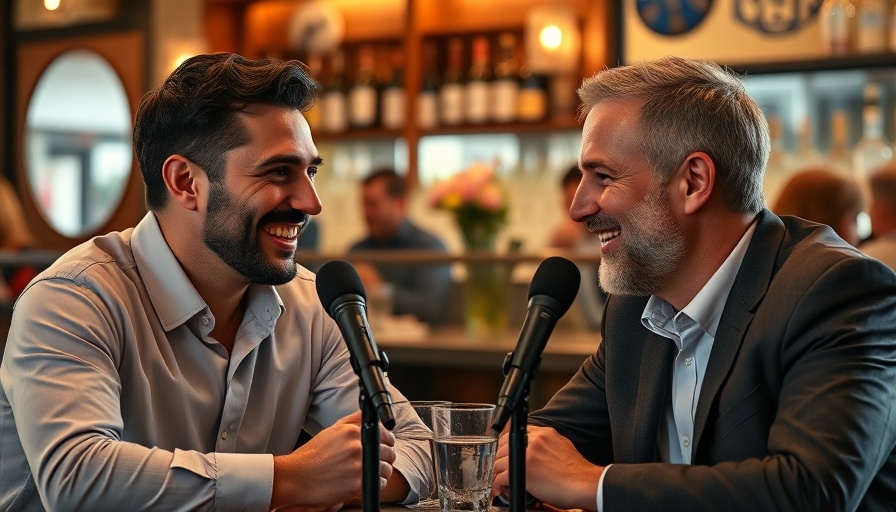 Two men in a restaurant sharing a conversation about Sami & Susu Michelin Restaurant Journey.