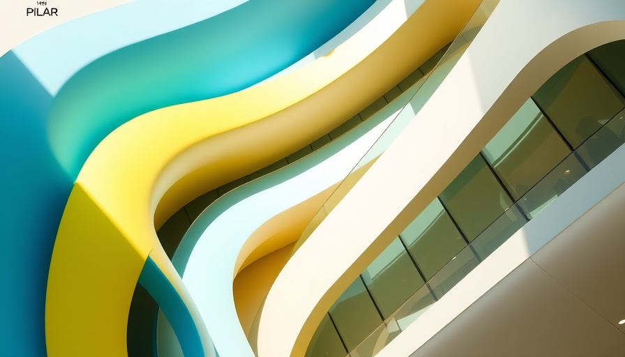 Abstract modern architectural model with vibrant colors
