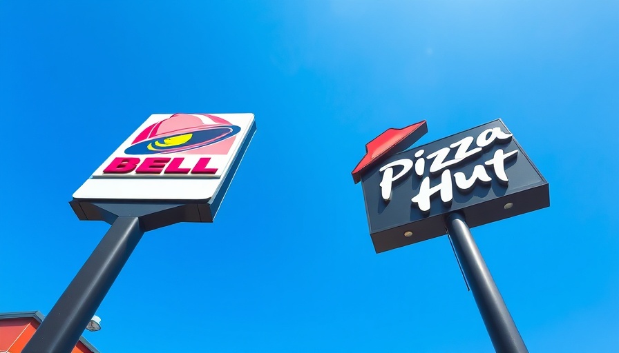 Taco Bell and Pizza Hut signage under clear sky, AI partnership context.