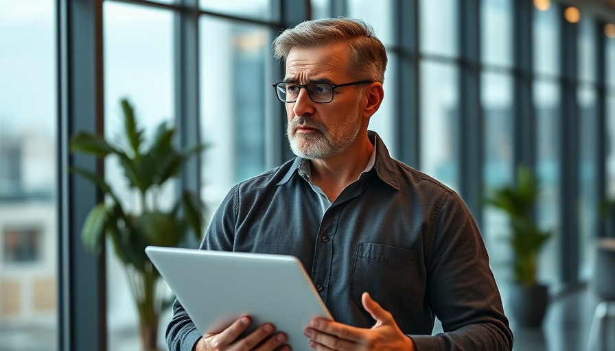 Concerned man in office thinking about early monetization strategy for startups.