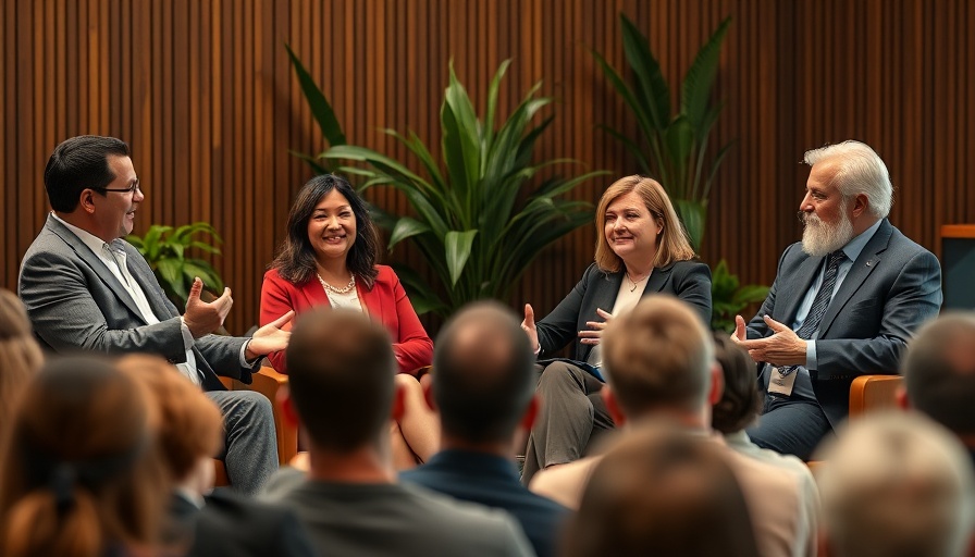 Panel discussion on healthier social media habits for kids at a corporate event.