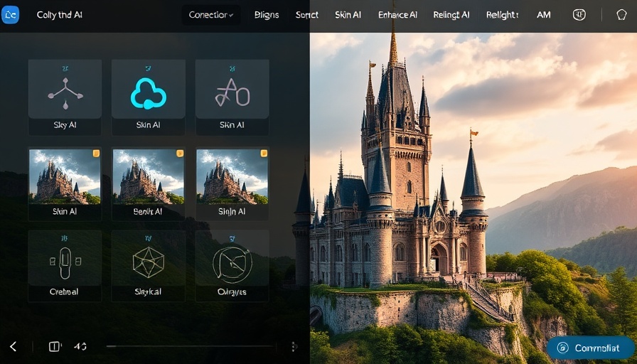 Advanced photo editing software showcasing AI tools and features.
