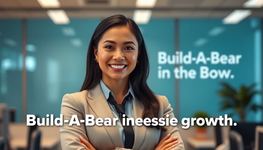 Businesswoman in office highlights Build-A-Bear turnaround success.