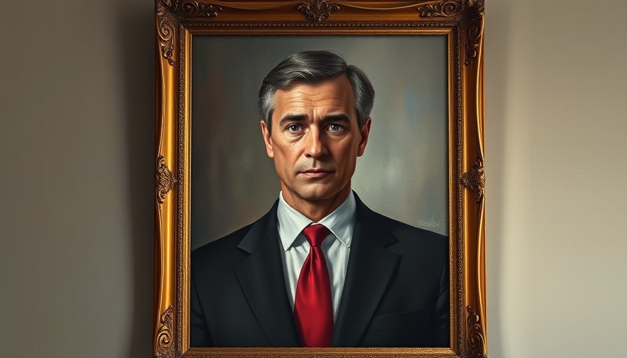 Trump Colorado portrait in a gold frame on a wall.