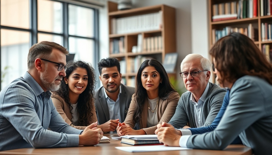 Diverse team discussing employee accountability strategies in modern office