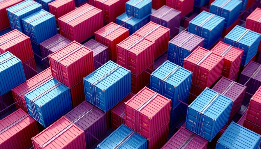 Interconnected shipping containers in 3D pattern symbolizing supply chain collaboration.