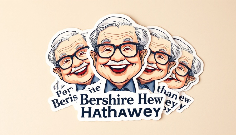 Berkshire Hathaway stickers with cartoon elderly man.