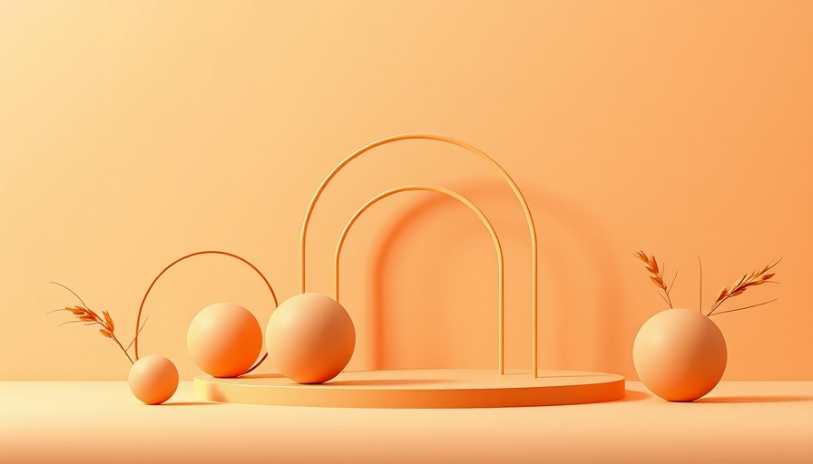 Modern minimalist abstract design with warm geometric shapes, rethink your office space.