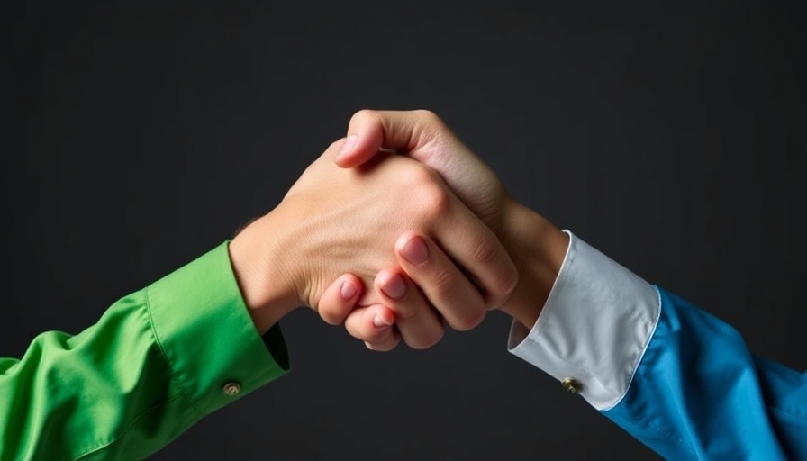 Stylized handshake symbolizing self-sabotaging negotiation strategies.