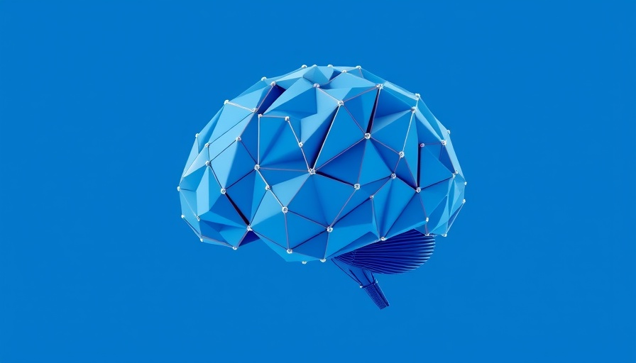 Geometric brain model with lines on blue background for athlete mindset entrepreneur.