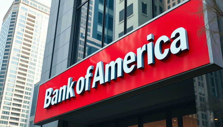 Bank of America sign on urban building, middle income U.S. 2023.