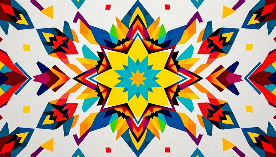 Colorful geometric mosaic pattern symbolizing funding open source's future.