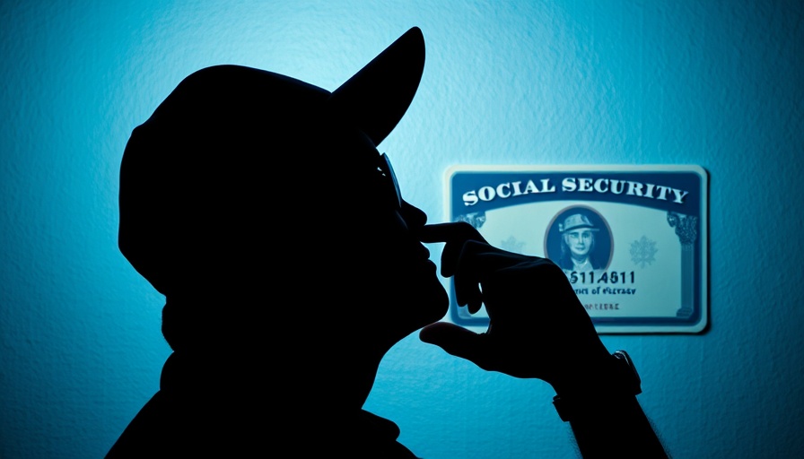 Stylized Social Security card with silhouette of a person and DOGE Social Security impact theme.