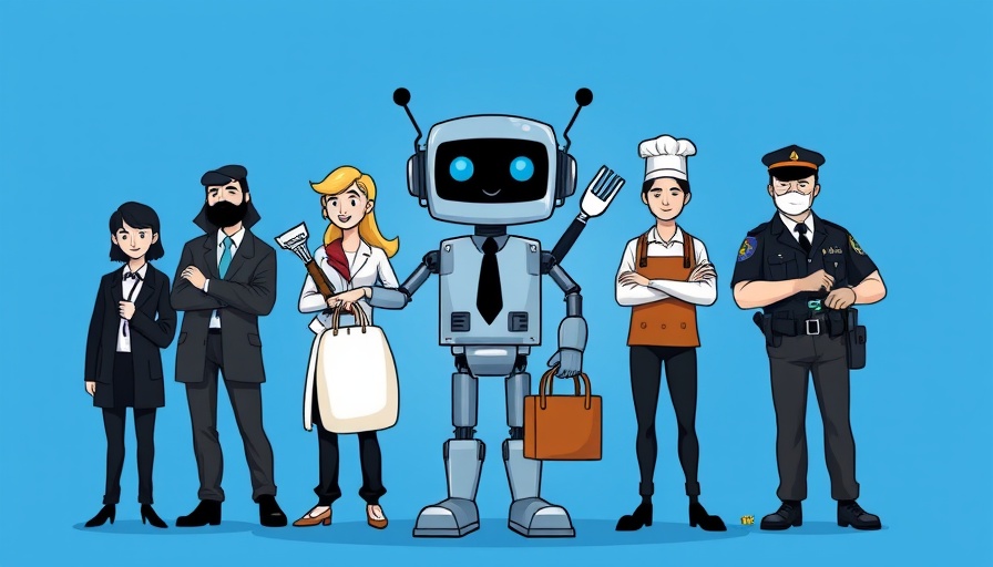 Professions likely to vanish due to AI depicted with robot and professionals.