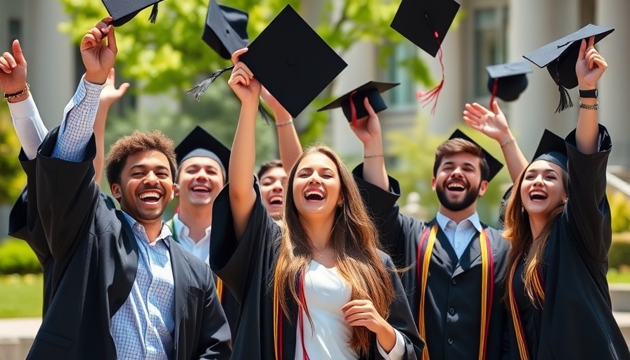 Graduates celebrating with cap toss for Class 101 franchise opportunity.