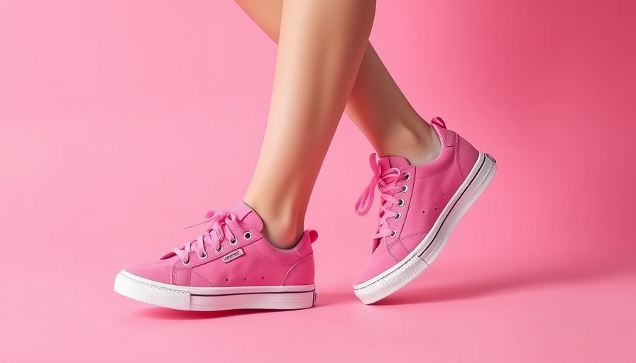 Playful pose of pink sneakers on women's legs, investing in women's sports.