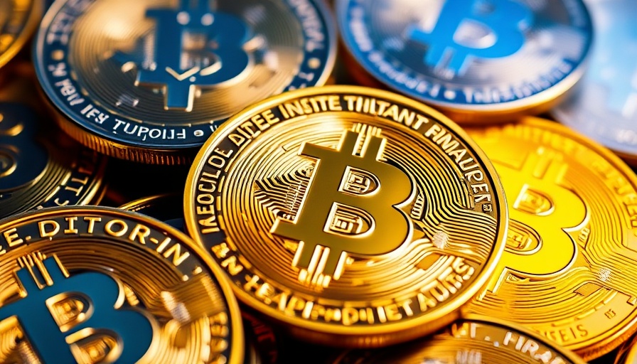 Close-up of Bitcoin and Ethereum coins with vibrant reflections, highlighting BTC price.
