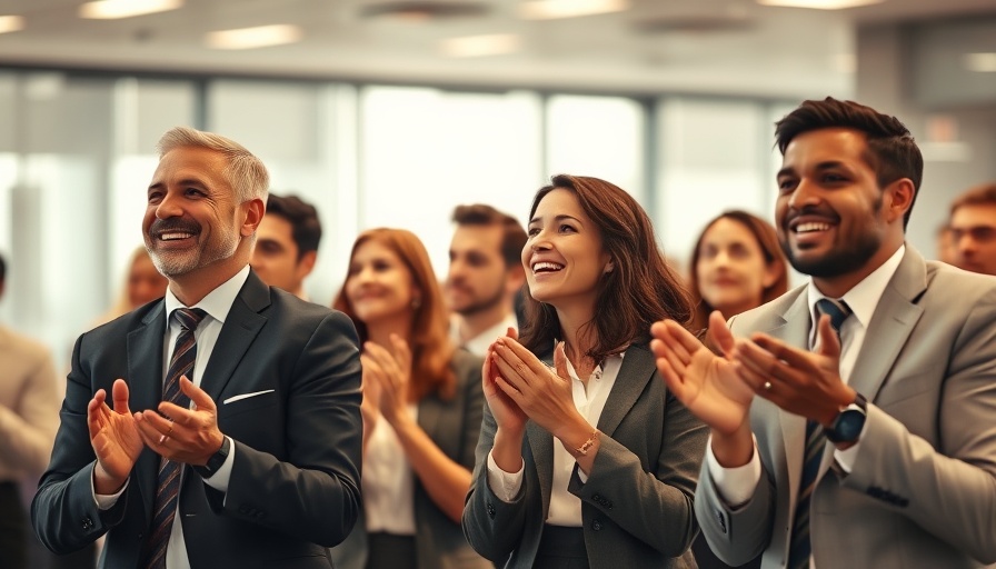 Business professionals applauding, highlighting micro-bravery in small business.