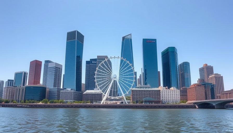Modern skyline with Ferris wheel in affordable rent cities context.
