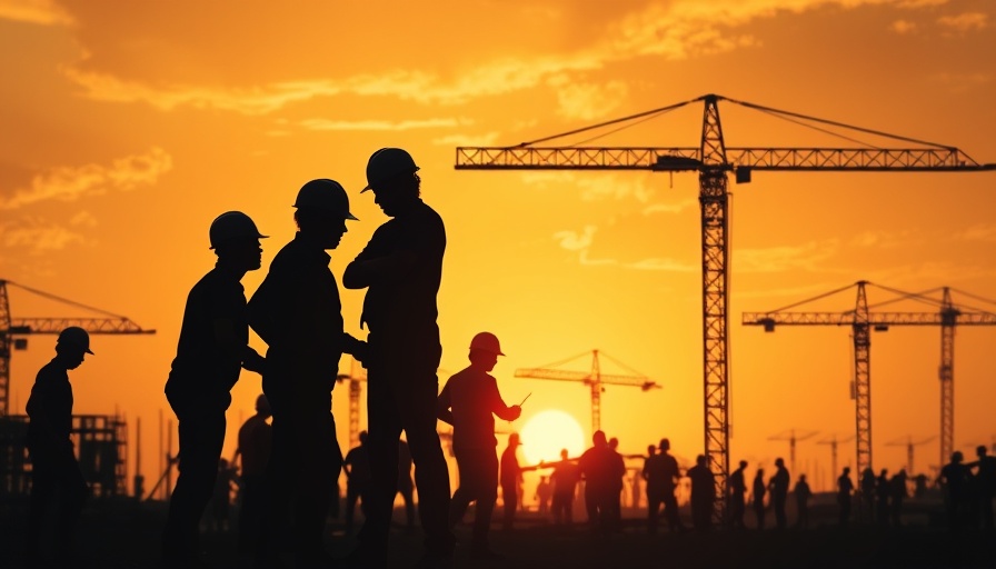 Gen Z interest in blue-collar work: construction workers at sunset.
