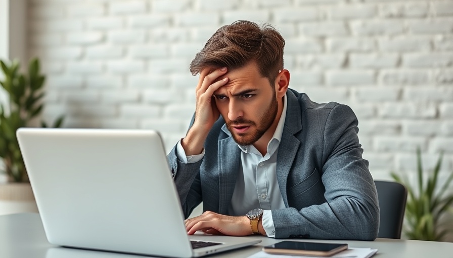 Frustrated office worker facing meeting hangovers at desk.