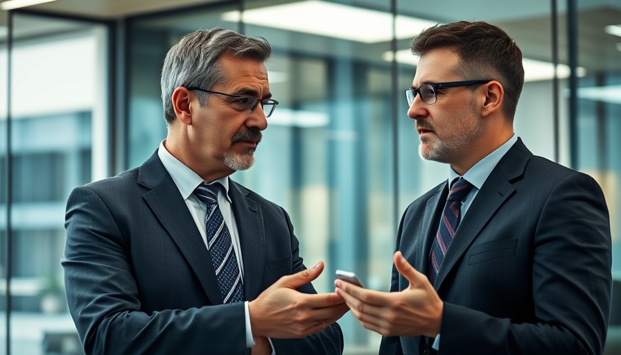 Businessman giving effective employee feedback in modern office.