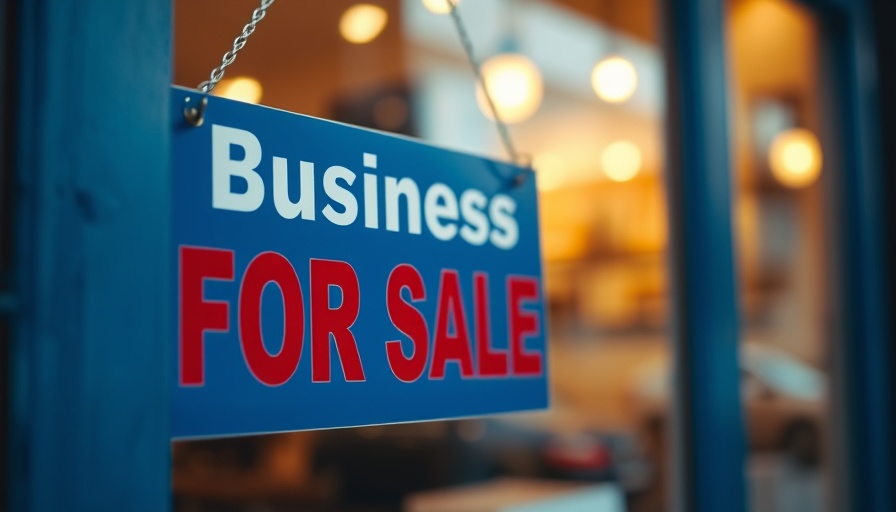 Close-up of 'Business For Sale' sign symbolizing surge in sales.