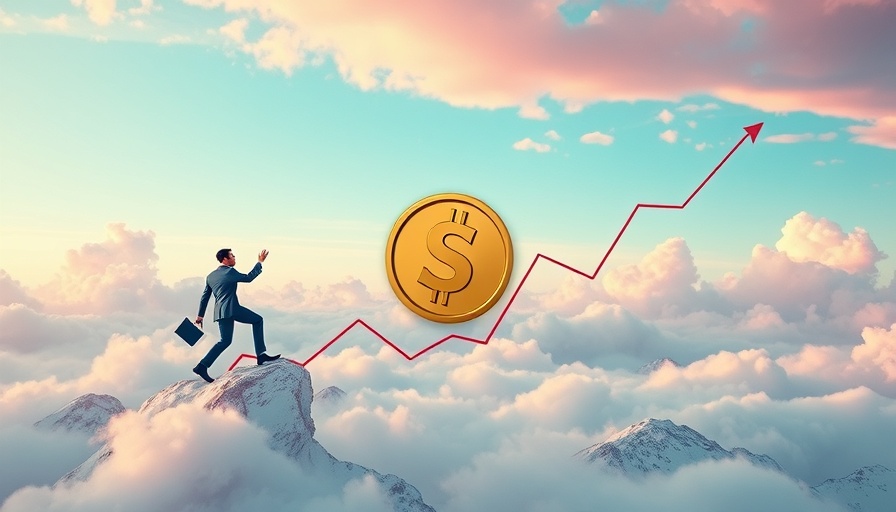 Surreal art of consumer spending habits with a figure and dollar coin.
