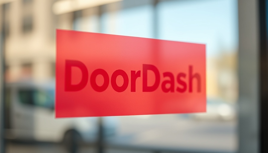 DoorDash logo sticker on glass, minimalistic design.