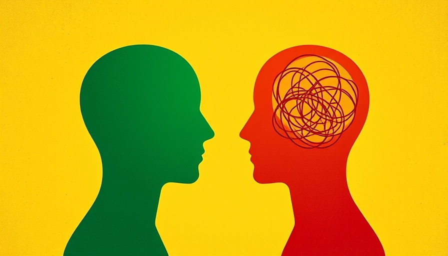 Abstract depiction of effective communication for social impact with two connected heads.