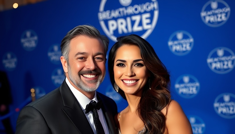 Elegant couple attending Breakthrough Prize gala event