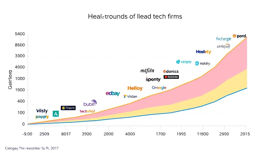 Graph depicting headcount growth trends of tech companies.