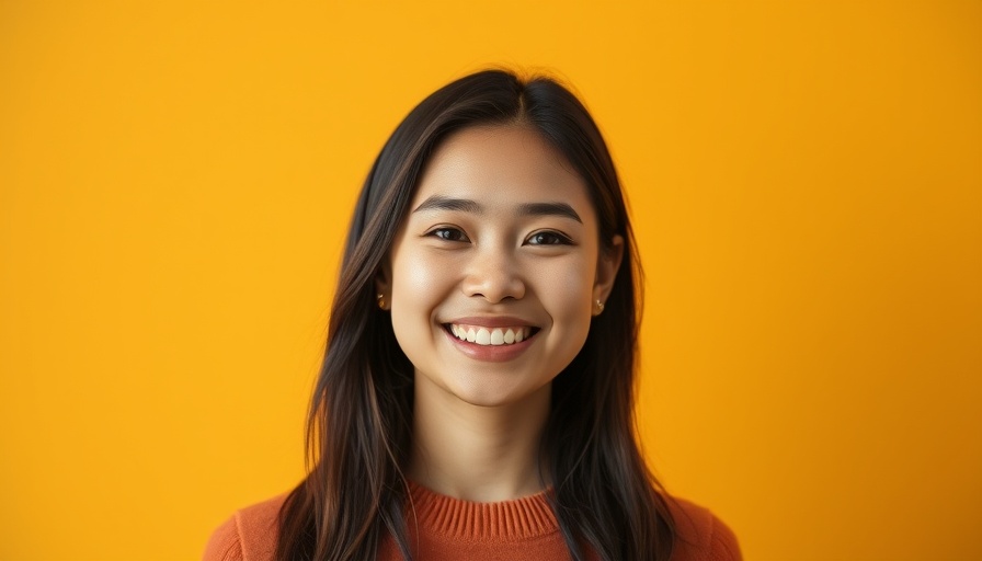 Cheerful young woman depicting small business rebranding concept.
