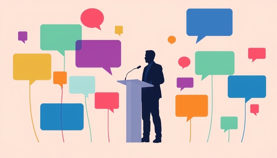 Entrepreneurs in politics, abstract speech scene with podium
