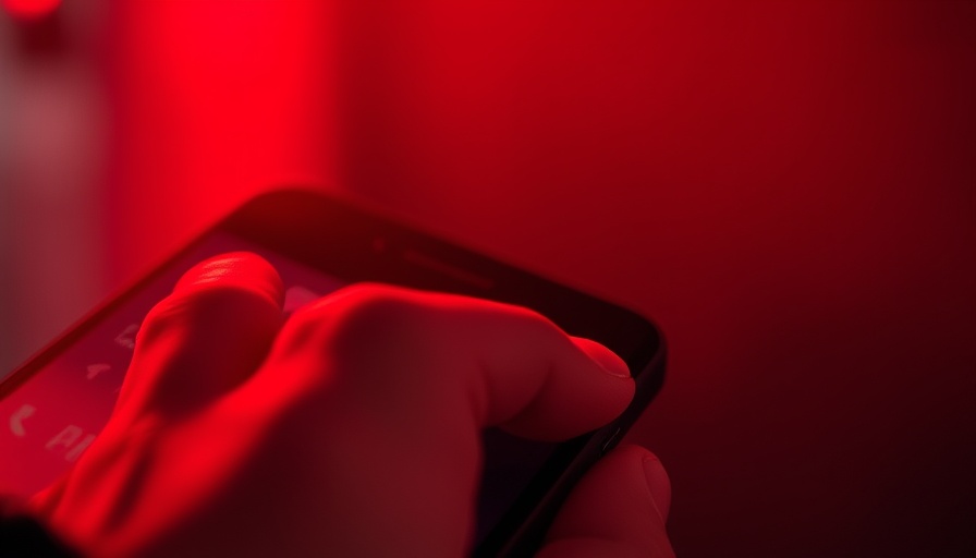 Hand holding smartphone with app, red tint, Uber return-to-office mandate.