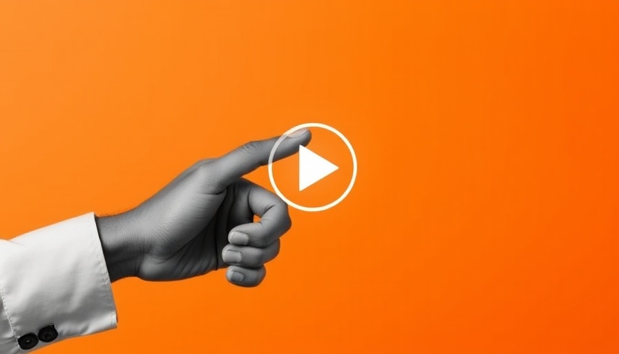 Hand pointing at play button on colorful background, Letterboxd Video Store