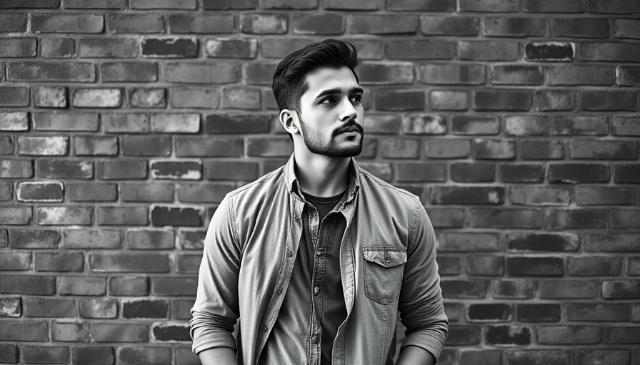 Confident man against brick wall for AI tools and business growth.