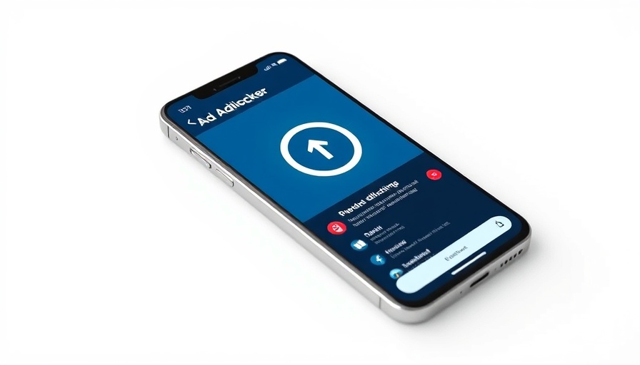Advanced ad blocker interface on smartphone for business owners.