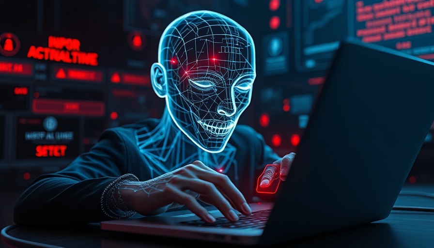 Deepfake fraud business risk visualized with digital cybersecurity elements.