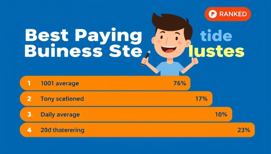 Infographic on best-paying business side hustles with cartoon character.