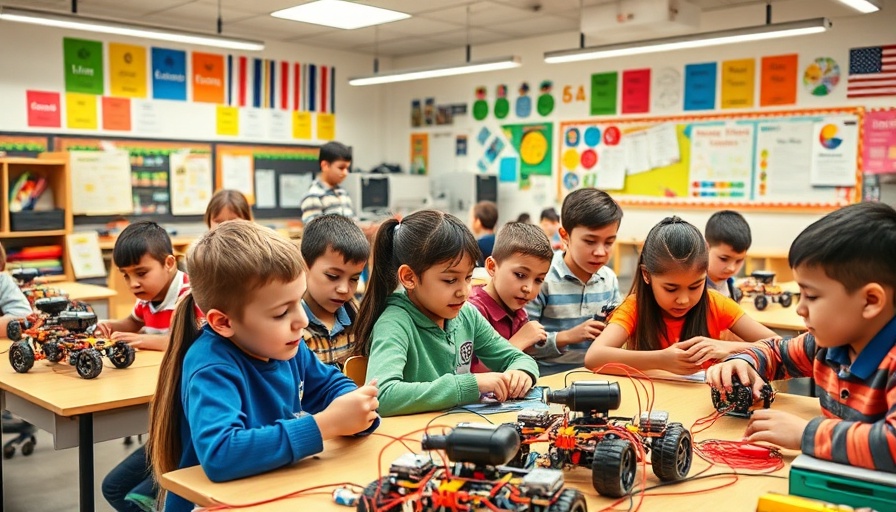 Students engaged in a robotics lab in a CBSE school setting.