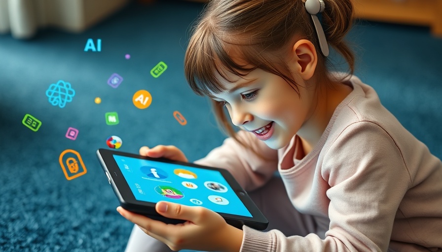 Young girl exploring AI concepts on tablet, learning AI for kids.