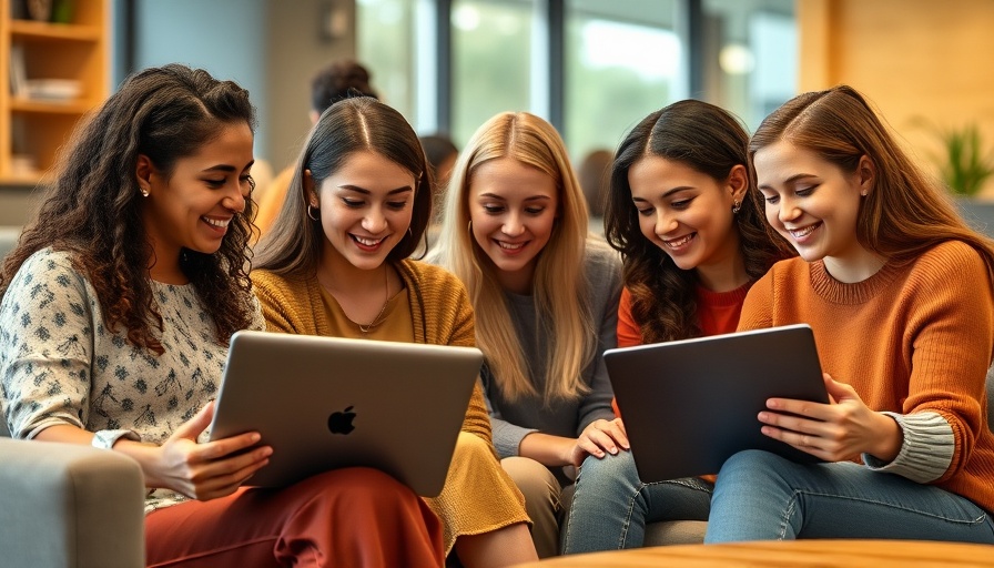 Diverse women using laptops for collaborative learning in education.