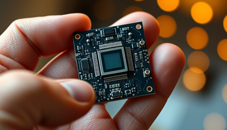 Close-up of Microsoft Quantum Computing Chip held in a hand.
