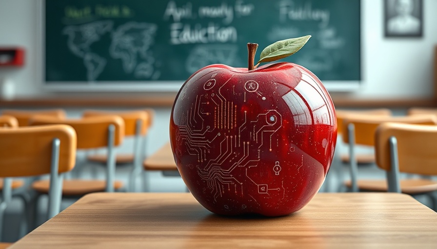 Digital apple symbolizing AI in education policy recommendations.