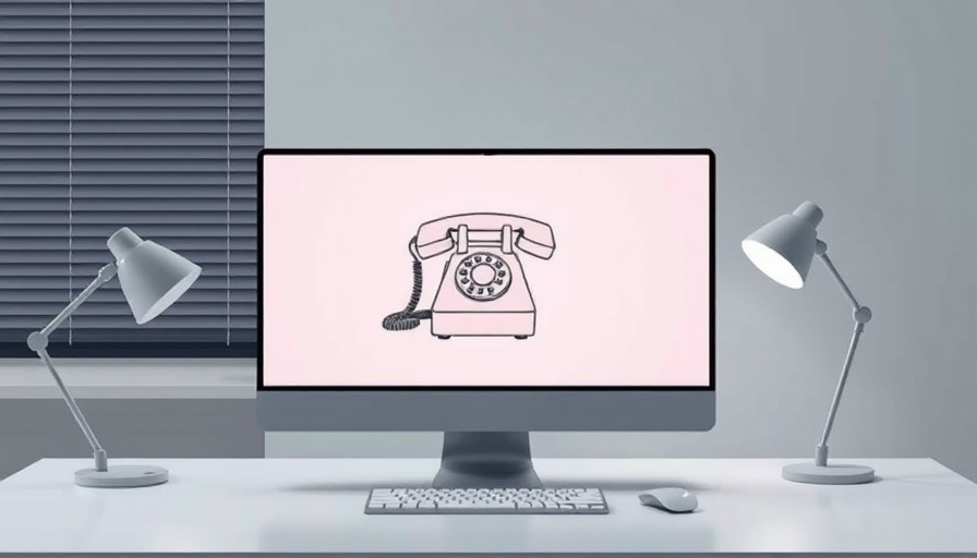 Office computer showing old phone, representing Microsoft discontinues Skype services.
